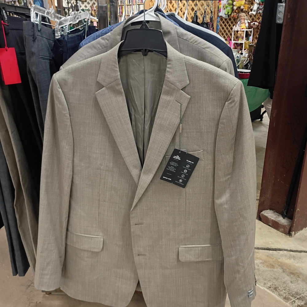 Michael Kors Light Beige Sport Coat - Single-Breast Notch Lapel